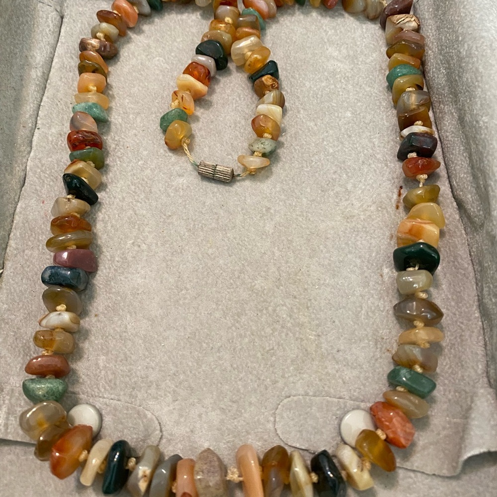 Multicolor Authentic Hand Created Stone Necklace. - image 1